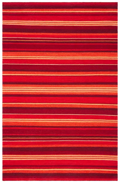 Safavieh Striped Kilim Handmade Rug In Red