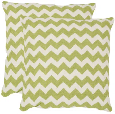 Safavieh Striped Tealea Pillow In Green