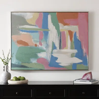 Safavieh Stroke Of Genius Framed Linen Canvas In Blue