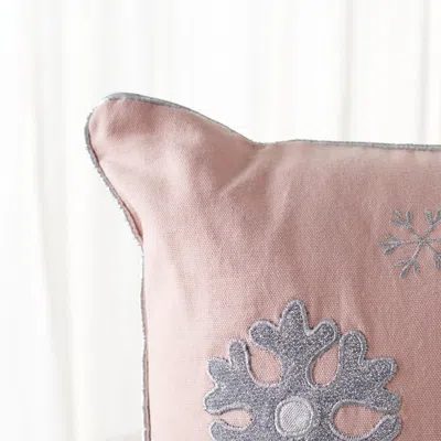 Safavieh Sunderland Snowflake Pillow In Pink