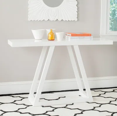 Safavieh Sutton Modern Scandinavian A - Line Lacquer Console In White