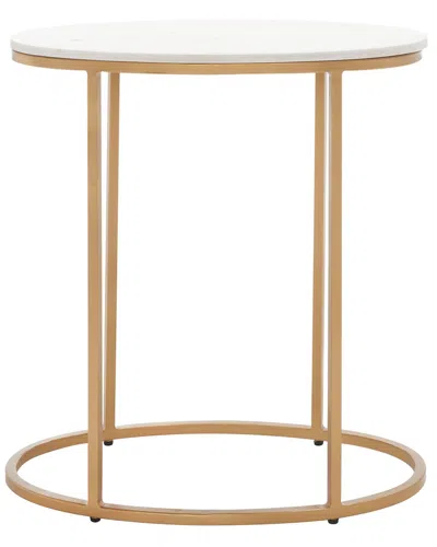 Safavieh Tage Marble Side Table In White