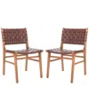 Safavieh Taika Woven Leather Dining Chair (set Of 2)
