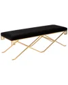 Safavieh Talita Velvet Bench In Black