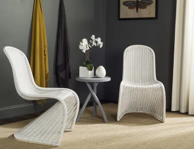 Safavieh Tana Wicker Side Chair In White