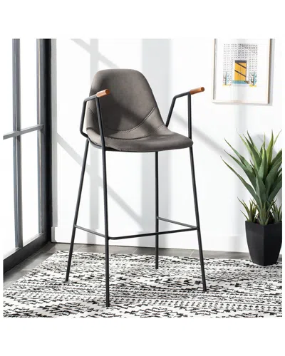 Safavieh Tanner Mid Century Barstool In Burgundy