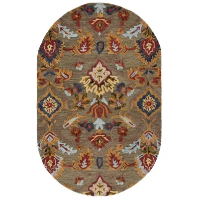 Safavieh Tansy Handmade Wool Green / Multi Rug In Green,multi