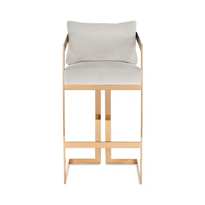 Safavieh Taraji Velvet Barstool In Giotto Almond