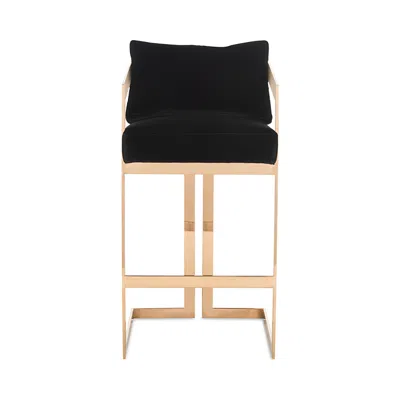 Safavieh Taraji Velvet Barstool In Giotto Black
