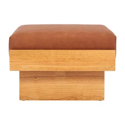 Safavieh Tarilynn Cushioned Ottoman In Brown