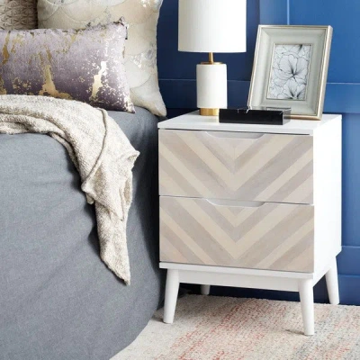 SAFAVIEH TAY 2 DRAWER PATTERNED NIGHT STAND