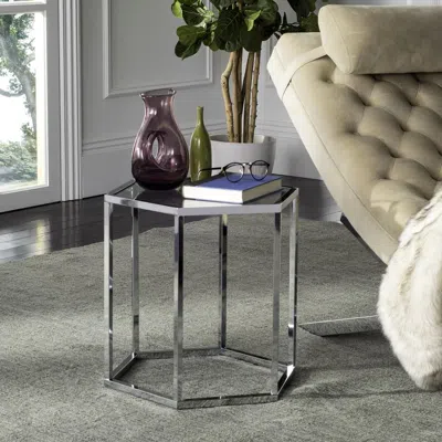 Safavieh Teagan Glass End Table In Metallic