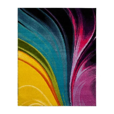 Safavieh Teague Abstract Shag Rectangular Rugs In Multi