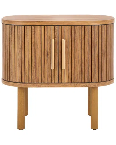 Safavieh Tealla Tambour-door Nightstand In Brown