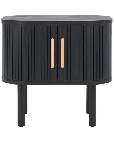 Safavieh Tealla Tambour-door Nightstand In Black