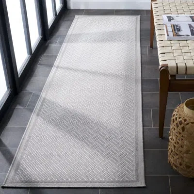 Safavieh Terrace 800 Geometric Indoor/outdoor Rug In Gray,ivory