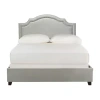 Safavieh Theron Velvet Upholstered Bed In Gray
