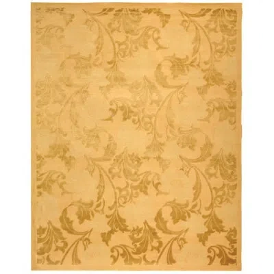 Safavieh Tibetan Hand Knotted Silk & Wool Pile Floral Rug In Gold And Yellow