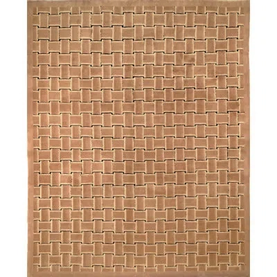 Safavieh Tibetan Shag Hand Knotted Wool Pile Geometric Rug In Taupe,black