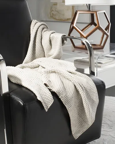 Safavieh Tickled Grey Knit Throw In Neutral