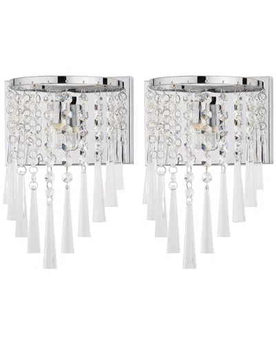 Safavieh Tilly Set Of 2 1-light Wall Sconces In Transparent