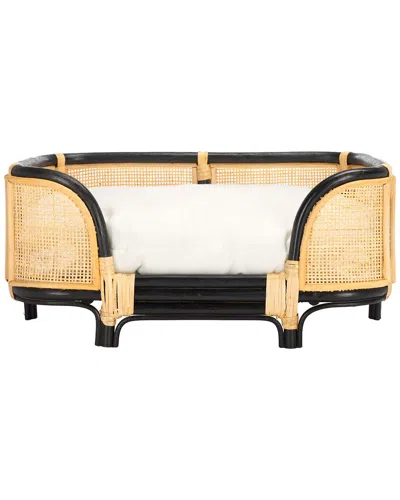 Safavieh Timo Rattan Pet Bed With Cushion In Beige