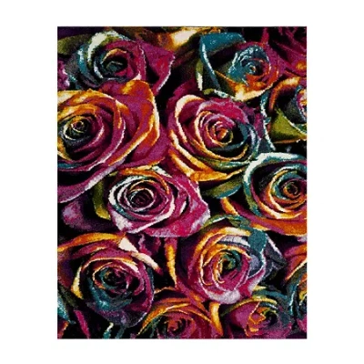 Safavieh Tiphanie Floral Shag Rectangular Rugs In Multi