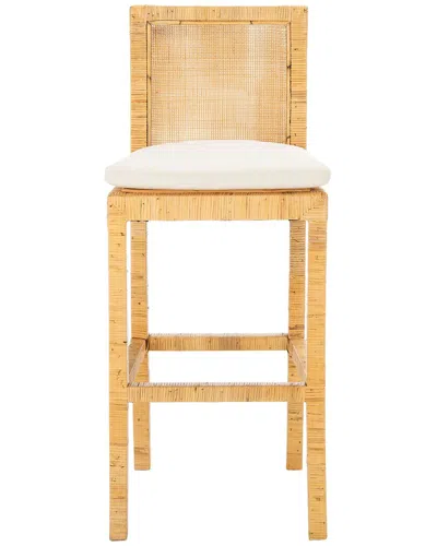 Safavieh Tojo Cane Bar Stool With Cushion In Neutral
