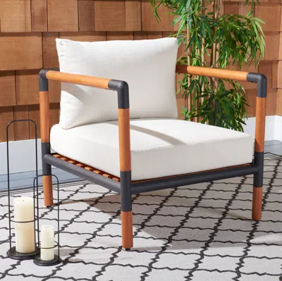 Safavieh Tommy Metal & Wood Patio Chair In Brown