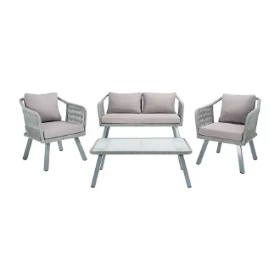 Safavieh Torsla 4-pc. Conversation Set Cushioned In Gray