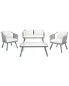 Safavieh Torsla Outdoor 4pc Rope Living Set In Grey
