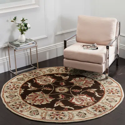 Safavieh Total Performance Hand Made Area Rug, Brown / Ivory Traditional Style Non-shedding
