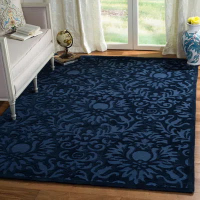 Safavieh Total Performance Hand Made Area Rug, Navy Traditional Style Non-shedding