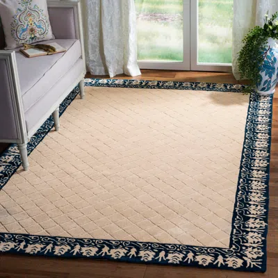 Safavieh Total Performance Hand Made Area Rug, Navy Traditional Style Non-shedding