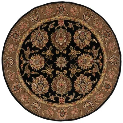 Safavieh Traditions Wool Pile Oriental Rug In Black;gold