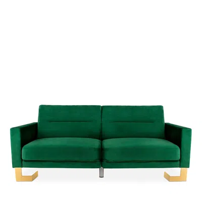 Safavieh Tribeca Foldable Sofa Bed In Emerald Green/brass
