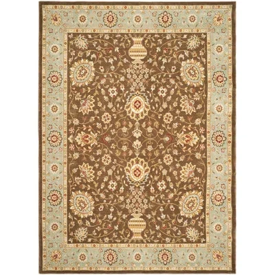 Safavieh Tuscany Wool Pile Oriental Rug In Brown,light Blue