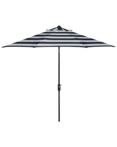 Safavieh Up Resistant Iris Fashion Line 9ft Auto Tilt Outdoor Umbrella In Black