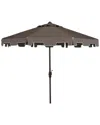 Safavieh Up Resistant Zimmerman 9 Ft Crank Market Push Button Tilt Umbrella With Flap