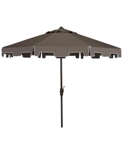 Safavieh Up Resistant Zimmerman 9 Ft Crank Market Push Button Tilt Umbrella With Flap