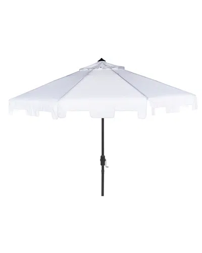 Safavieh Zimmerman 9 Ft Crank Market Umbrella In White
