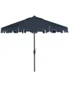 Safavieh Zimmerman 9 Ft Crank Market Umbrella In Navy