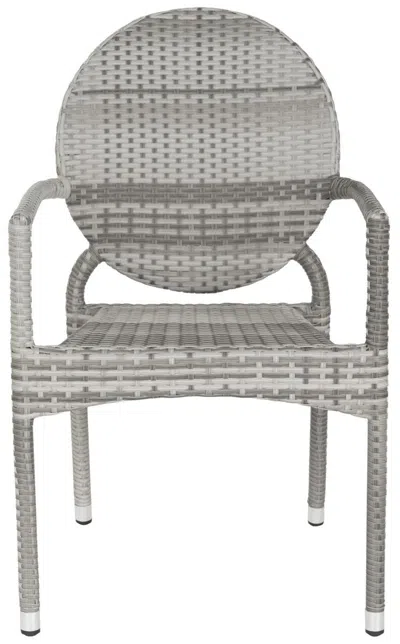 Safavieh Valdez Indoor-outdoor French Bistro Stacking Side Chair In Gray