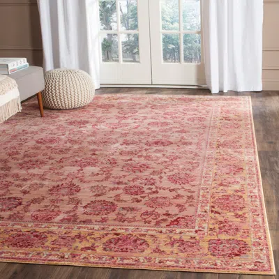 Safavieh Valencia Machine Made Area Rug, Pink / Multi Traditional Style Easy Care