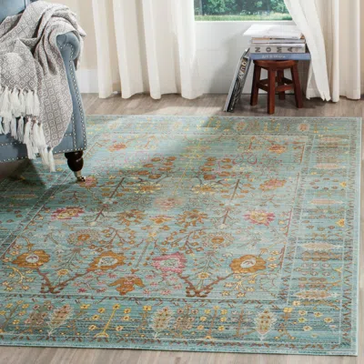 Safavieh Valencia Machine Made Area Rug, Steel Blue Traditional Style Easy Care