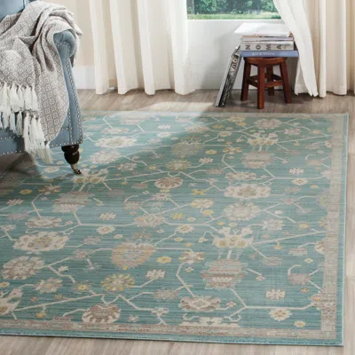 Safavieh Valencia Machine Made Area Rug, Steel Blue Traditional Style Easy Care