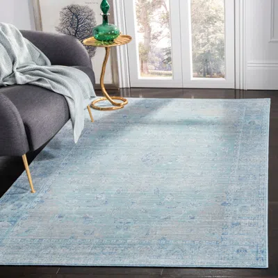 Safavieh Valencia Machine Made Area Rug, Teal / Multi Traditional Style Easy Care In Blue