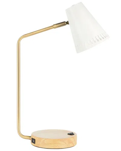 Safavieh Veda Task Table Lamp With Usb Port In Gold