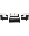 Safavieh Vellor Outdoor 4pc Living Set In Beige