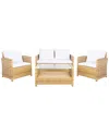 Safavieh Vellor Outdoor 4pc Living Set In Natural
